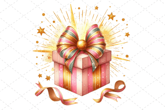 Download Gift Box Watercolor Clipart with Ribbons - Gift Collection