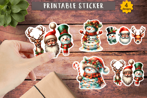 Download Christmas Gift Stickers | Snowman Santa - Gift Collection