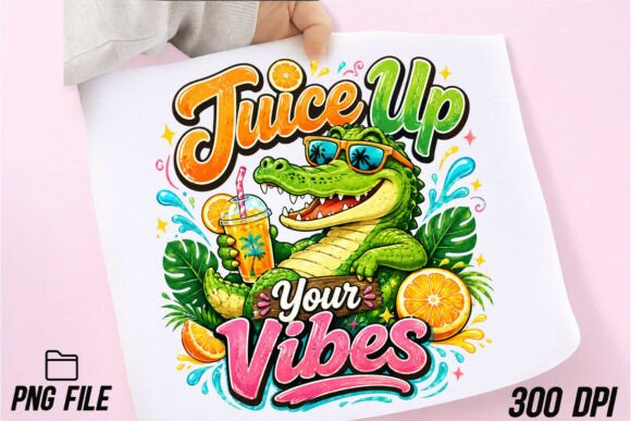 Download Cute Alligator Relaxing Summer Vibes PNG - Premium Resources