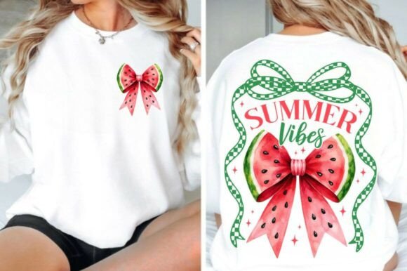 Download Retro Summer Vibes PNG, Watermelon Bow - Summer vibes png Collection
