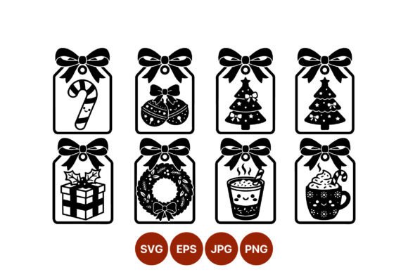 Download Christmas Gift Tags Black White Vector - Gift Collection