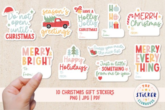 Download Christmas Gift Stickers Bundle - Gift Collection