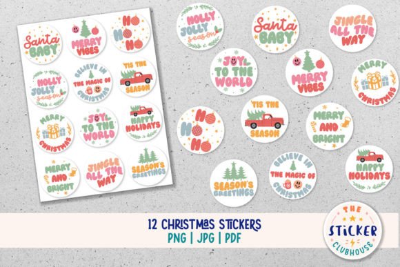 Download Retro Christmas Gift Stickers - Gift Collection