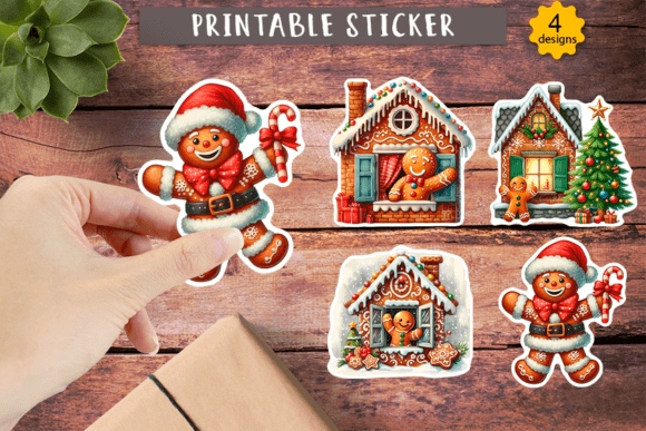 Download Christmas Gingerbread Gift Stickers - Gift Collection