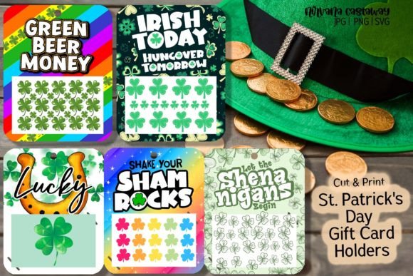 Download St Patricks Day Print and Cut Gift Card - Gift Collection